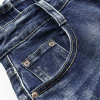Denim Ruffle Asymmetrical Frayed Skirt