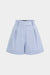 Stripes Print High Waist Button Shorts
