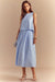 Stripes Print Button Tank Top And Pocket Skirt Set