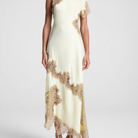 Satin and Lace Maxi Dress