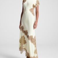 Satin and Lace Maxi Dress