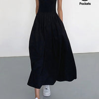 Leisure Crew Neck Long Dress