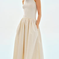 Leisure Crew Neck Long Dress