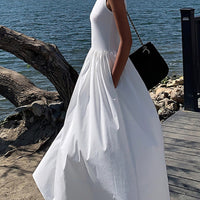 Leisure Crew Neck Long Dress