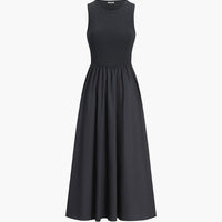 Leisure Crew Neck Long Dress