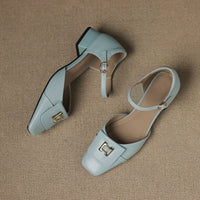 Hartley Buckled Leather Mary-Janes