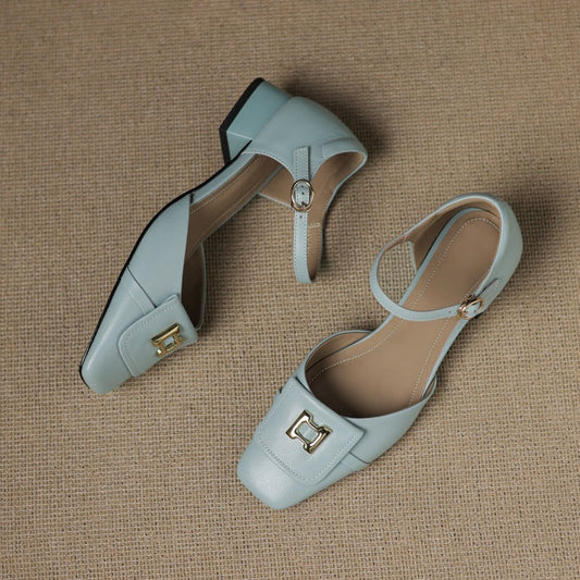 Hartley Buckled Leather Mary-Janes