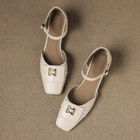 Hartley Buckled Leather Mary-Janes
