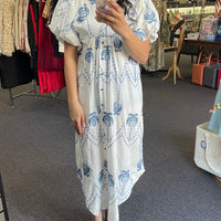 Palm Tree Print Midi Dress