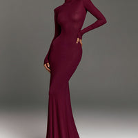 Noire｜Turtleneck Maxi Dress