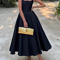Stylish And Elegant Off-Shoulder Strapless Sleeveless Mixi Dress