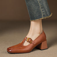 Marlowe Leather Mary Jane Heels