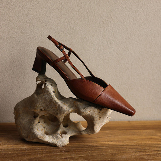 Dante Leather Slingback Heels