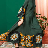 Multicolor Relaxed Printed Maxi Dress