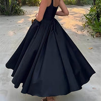 Stylish And Elegant Off-Shoulder Strapless Sleeveless Mixi Dress