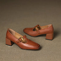 Marlowe Leather Mary Jane Heels