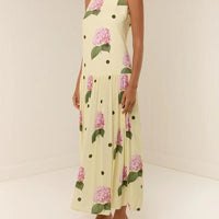 Polka Dot Floral Print Midi Dress