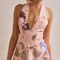Plunging V-Neckline Maxi Dress