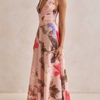 Plunging V-Neckline Maxi Dress