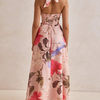 Plunging V-Neckline Maxi Dress