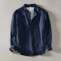 Caleb Linen Mandarin Shirt