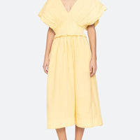 Oversized Sleeves Midi Dress