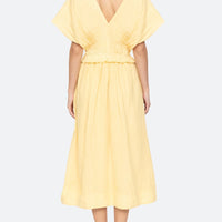 Oversized Sleeves Midi Dress