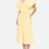Oversized Sleeves Midi Dress