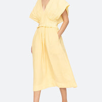 Oversized Sleeves Midi Dress