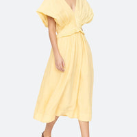 Oversized Sleeves Midi Dress