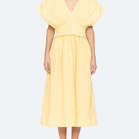 Oversized Sleeves Midi Dress