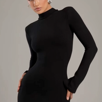 Noire｜Turtleneck Maxi Dress