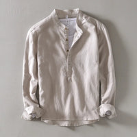 Caleb Linen Mandarin Shirt