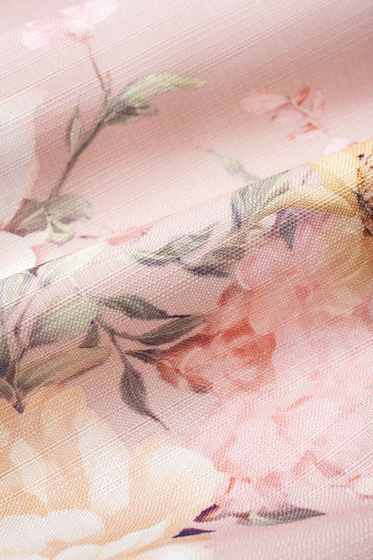 Floral Print Belted Wide Leg Shorts