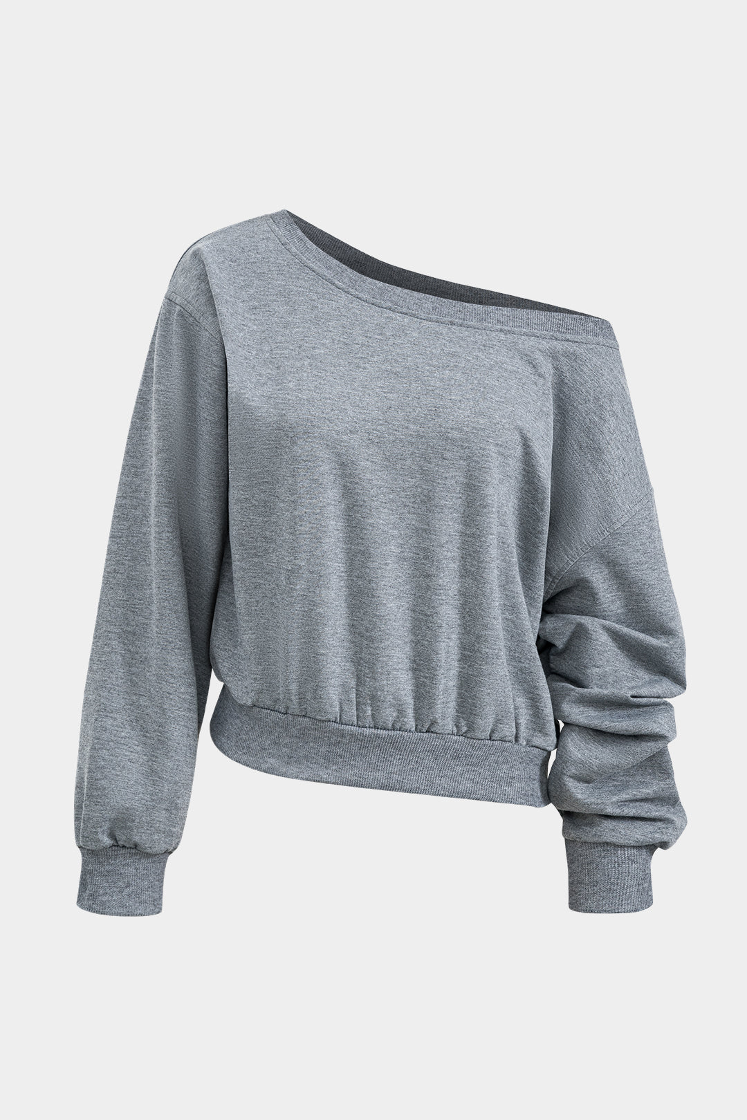 Conjunto de falda y top de manga larga asimétrico básico