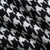 Houndstooth Print High Waist Button Wide Leg Pants
