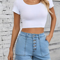 Lila Vintage Denim Stretch Shorts