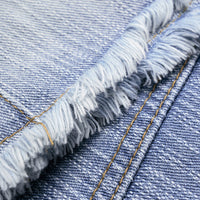 Denim Contrast Asymmetrical High Waist A-Line Skirt