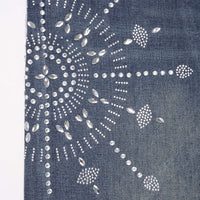 Denim Rhinestone Decor Wide Leg Shorts