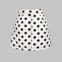 Polka Dots Print Asymmetrical High Waist Skirt