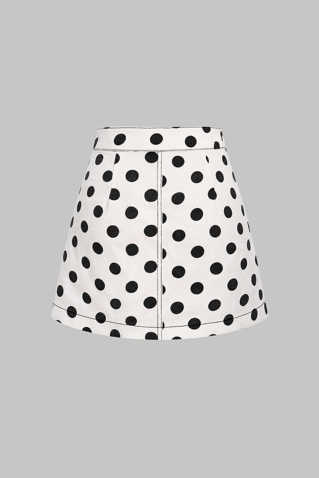 Polka Dots Print Asymmetrical High Waist Skirt
