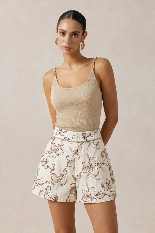 Metallic Round Neck Cami Top