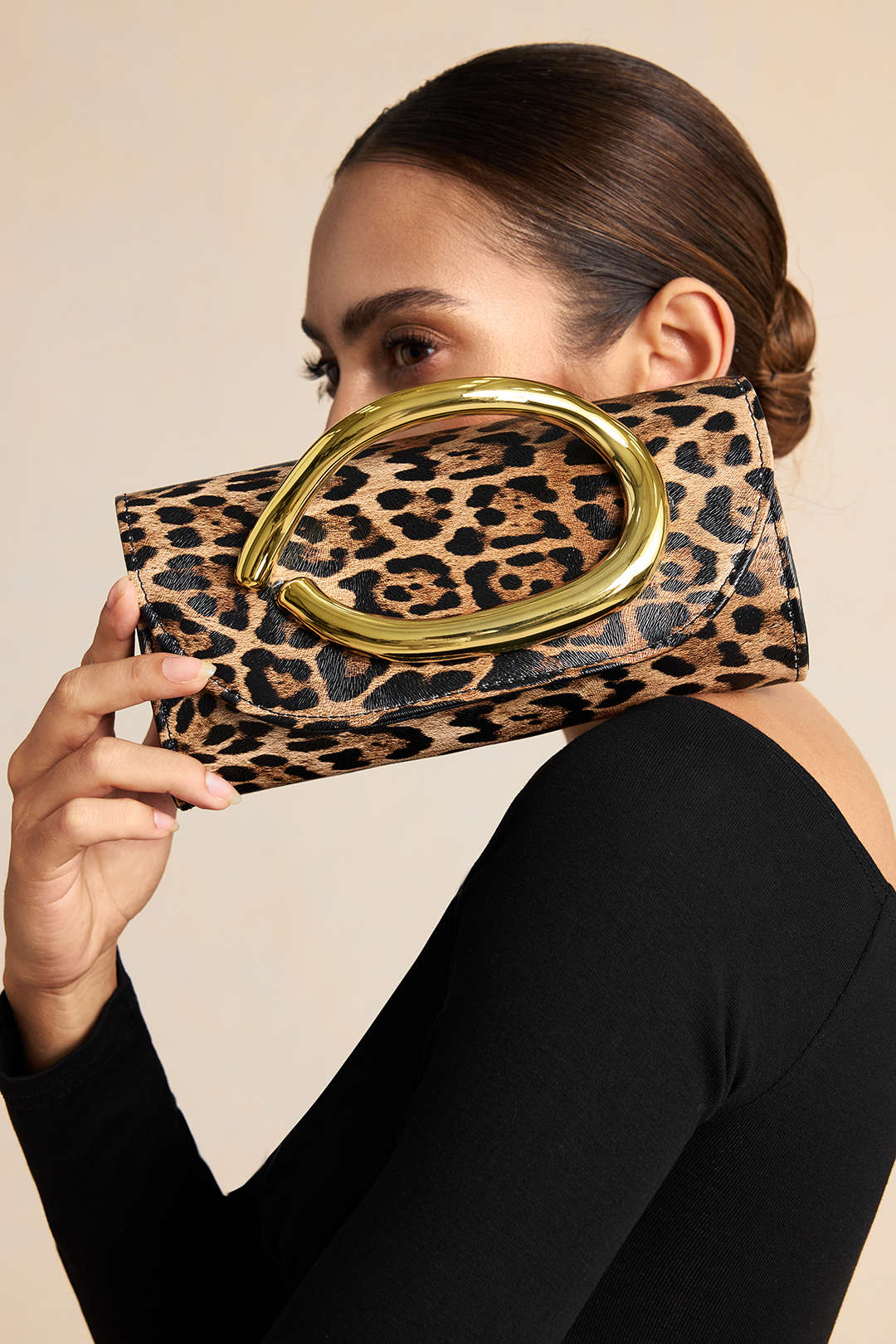 Metallic Faux Leather Clutch Bag