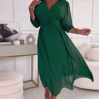 MIRA WAISTED MIDI DRESS