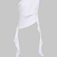 Solid One Shoulder Cut Out Ruched Tank Top
