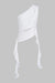 Solid One Shoulder Cut Out Ruched Tank Top
