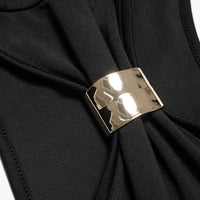 Mock Neck Metallic Tank Top