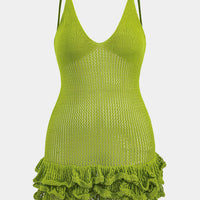 Plus Size Knit Ruffle Slip Dress