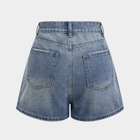 Denim High Waist Pocket Wide Leg Skirt