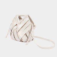 Faux Leather Woven Tote Bag
